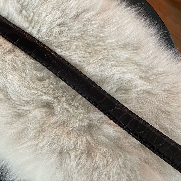 Harold Powell Croco Embossed Leather Belt women’s size L - Picture 4 of 8